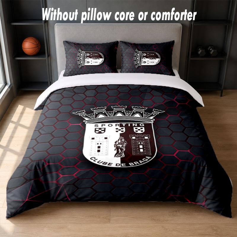 Braga FC Design Bed Bedding Set 1 Duvet Cover + 2 Pillowcases Soft Breathable Household Bed Linens