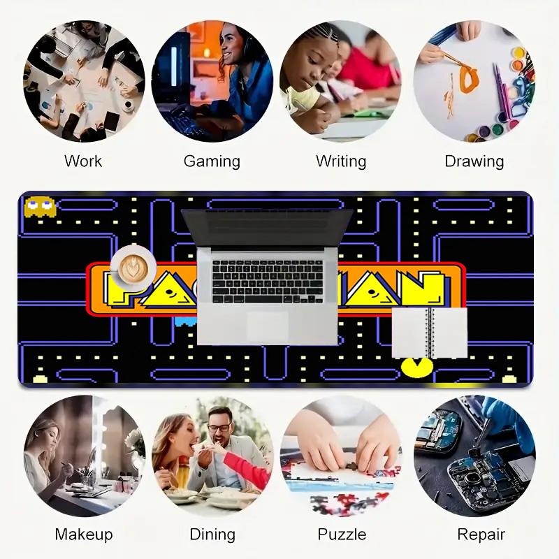 Pacman Adventure Xl Gaming Mouse Pad Nonslip Rubber Base Stitched Edge Waterproof Desk Mat For Pc Laptop Gamer Office Computer Accessories C929733