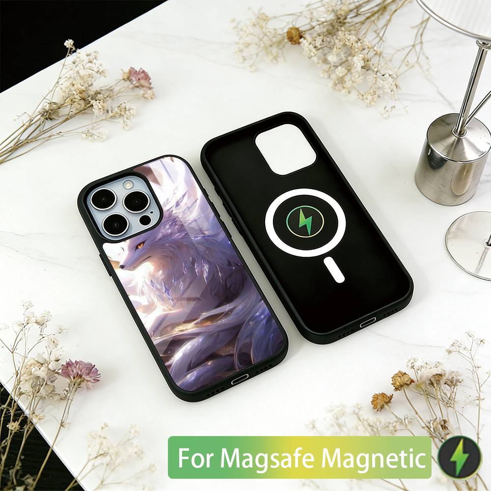 Nine tailed fox Phone Case For iPhone17,16,15,14,13,12,11 Plus,Pro Magnetic For Magsafe Wireless Charging