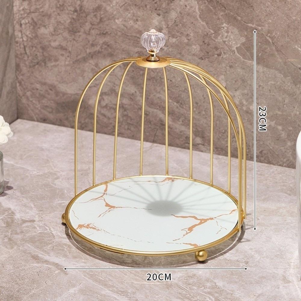 Косметическая полка из кованого железа, большая вместимость, держатель в виде птичьей клетки, современная полка для хранения макияжа, стеллаж для хранения