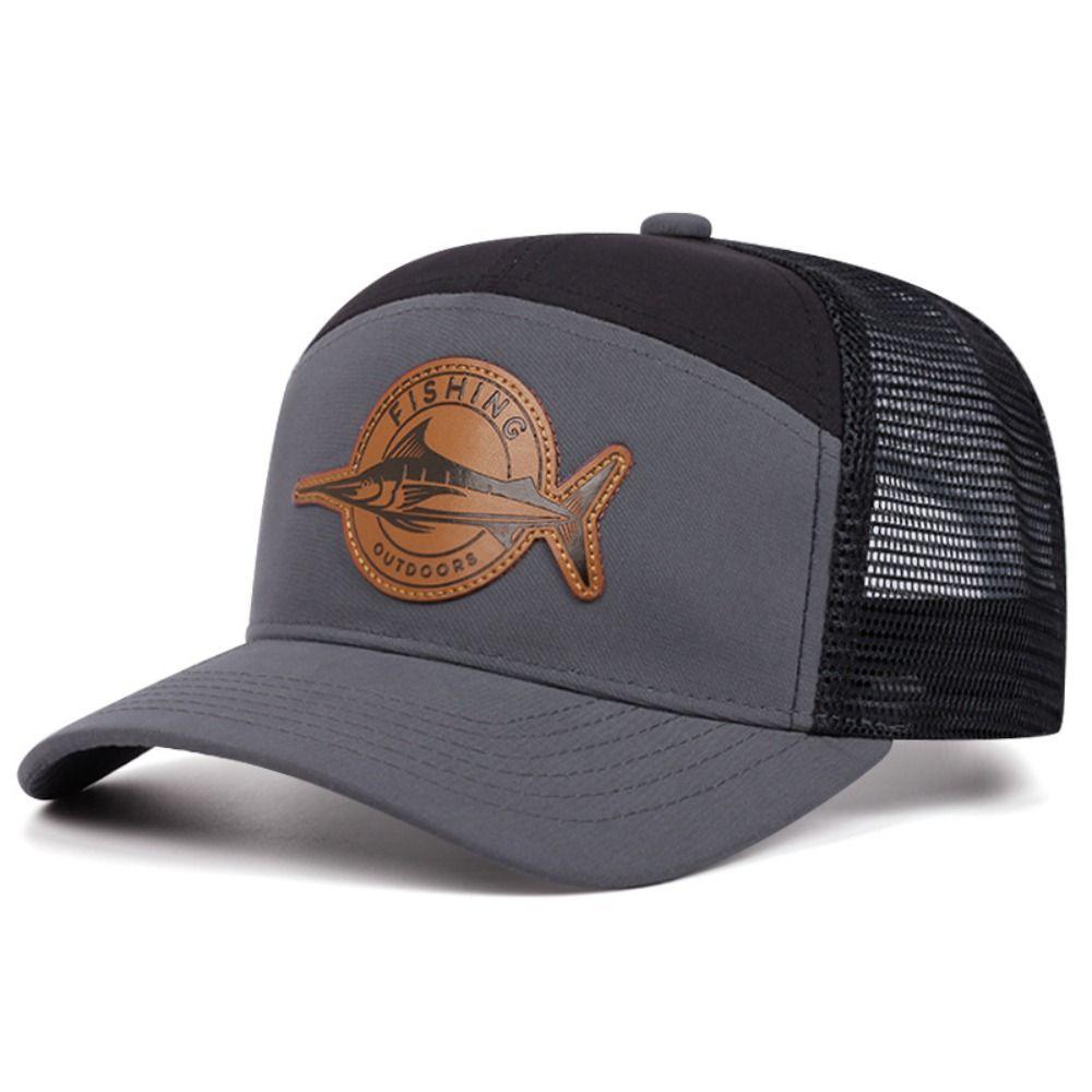 Shark Pattern Fishing Cap Adjustable Trucker Hat Summer Baseball Cap Hip Hop