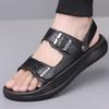 Fashion Summer Soft Soled Comfortable Outdoor Beach Shoes Double Button Open Toe Sandals Two Wearing Methods Breathable Adult Slippers