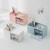Novel Large Capacity Desk Accessories Pen Holder With Drawer Pencil Storage Box Desktop Organizer School Office Stationery