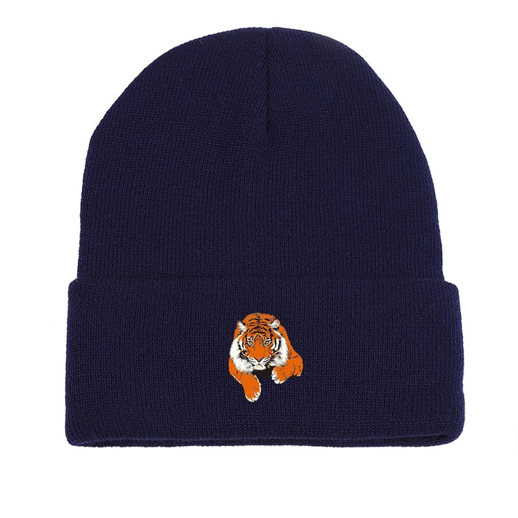 Lifelike Tiger Winter Knitted Cap Beanie, Animal Man Cap Stretchy Autumn Hip Hop Bobble Hat Knit Hat Beanie