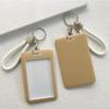 Ins Solid Color Card Holder with Long Lanyard for Student Car Card Meal Card Id Case School Card Protective Cover