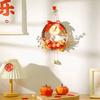 Traditional Chinese New Year Wreath Decorative Rattan Hanging Wreath Exquisite with Bell Artificial Floral Wreath Holiday Party
