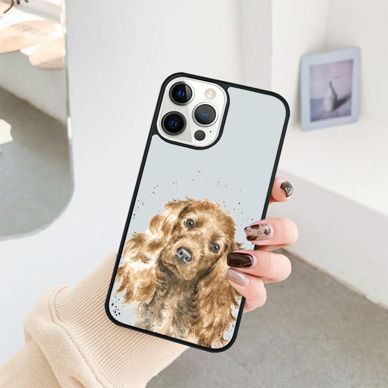 Funny Cocker Spaniel Dog Phone Case For iPhone 17 Air 16 15 14 11 12 13 Pro  MAX Plus coque Cover Shell