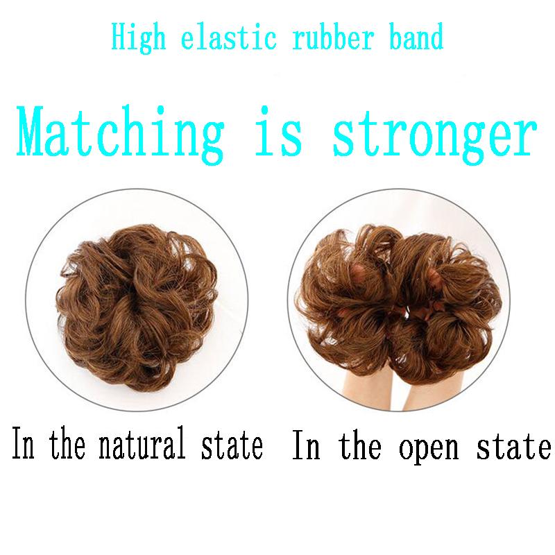 Synthetic Women Fashion Curly Messy Chignon Hair Bun Hair Accessories Elastic Fiber Hairpiece Chignon For Wedding Party Daily Use