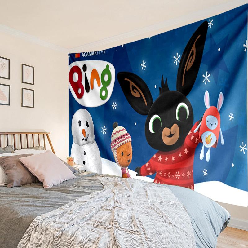 Rainbow Bing Friends Singing Tapestry, Unique Design Tapestry, Wall Decor for Bedroom,Livingroom, Playroom,Heartwarming Fan Holiday Gifts