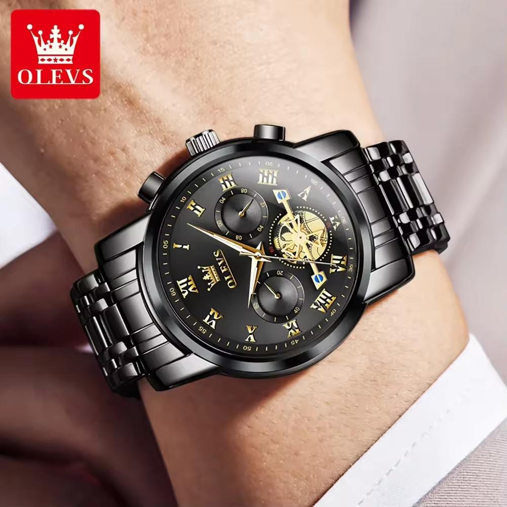 Custom Logo Men's Luxury Watches Brands Auto Date Waterproof 2859 Olves Watch Quartz