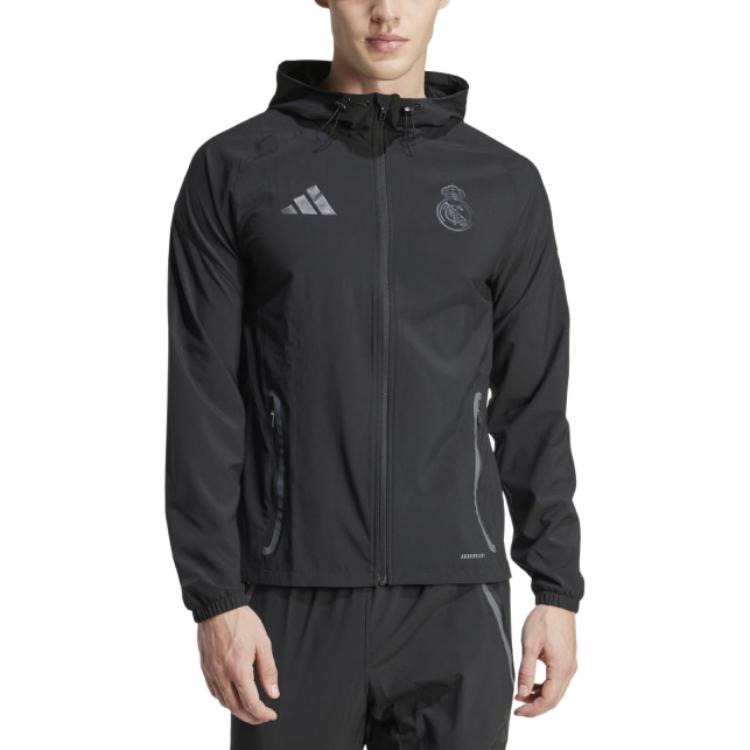 adidas Куртка для путешествий Real Madrid Tiro 25 Competition Vis Tech AEROREADY Ветрозащитная Водонепроницаемая Влагоотводящая Приталенная Куртка с капюшоном JW4688