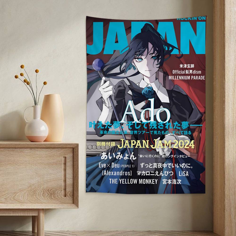 Singer AAdo Anime Tapestry Hippie Flower Wall Carpets Dorm Decor Cheap Hippie Wall Hanging