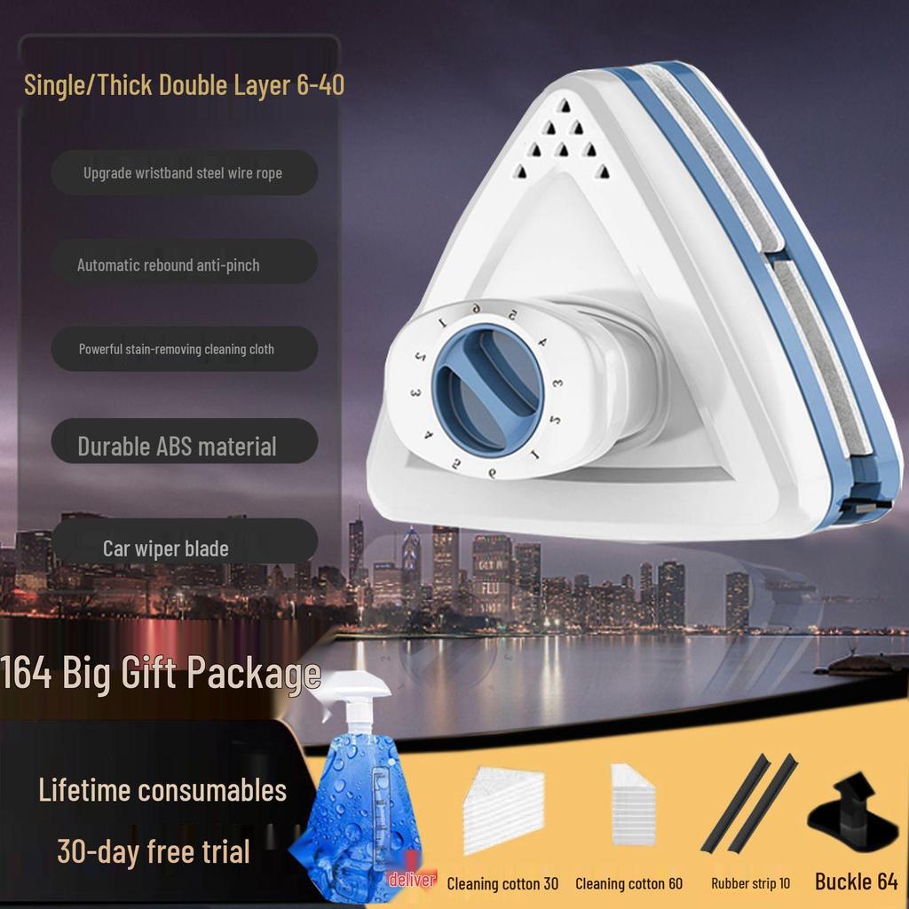 Сильный магнитный трехслойный скребок для мытья стекол для окон высотных зданий