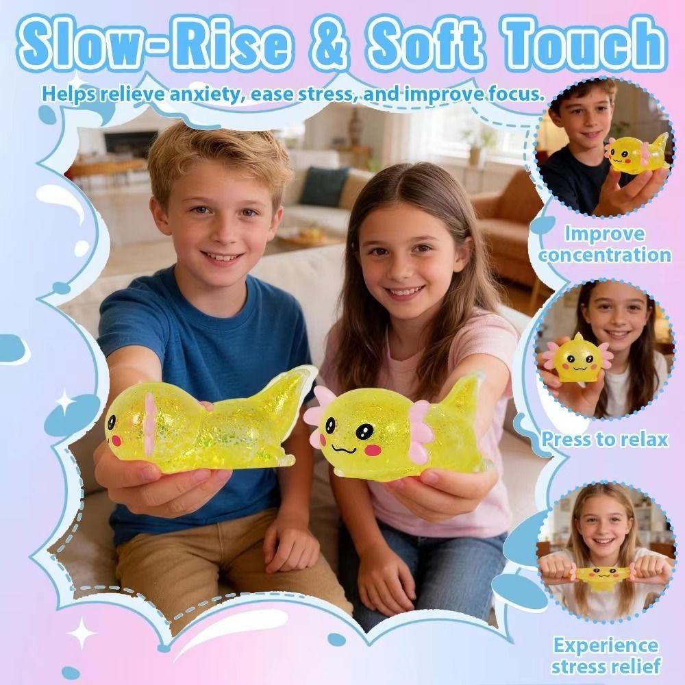 Fun Squeeze Maltose Fidgets Toys Elasticity Stretchy Axolotl Squeeze Toy Squishy