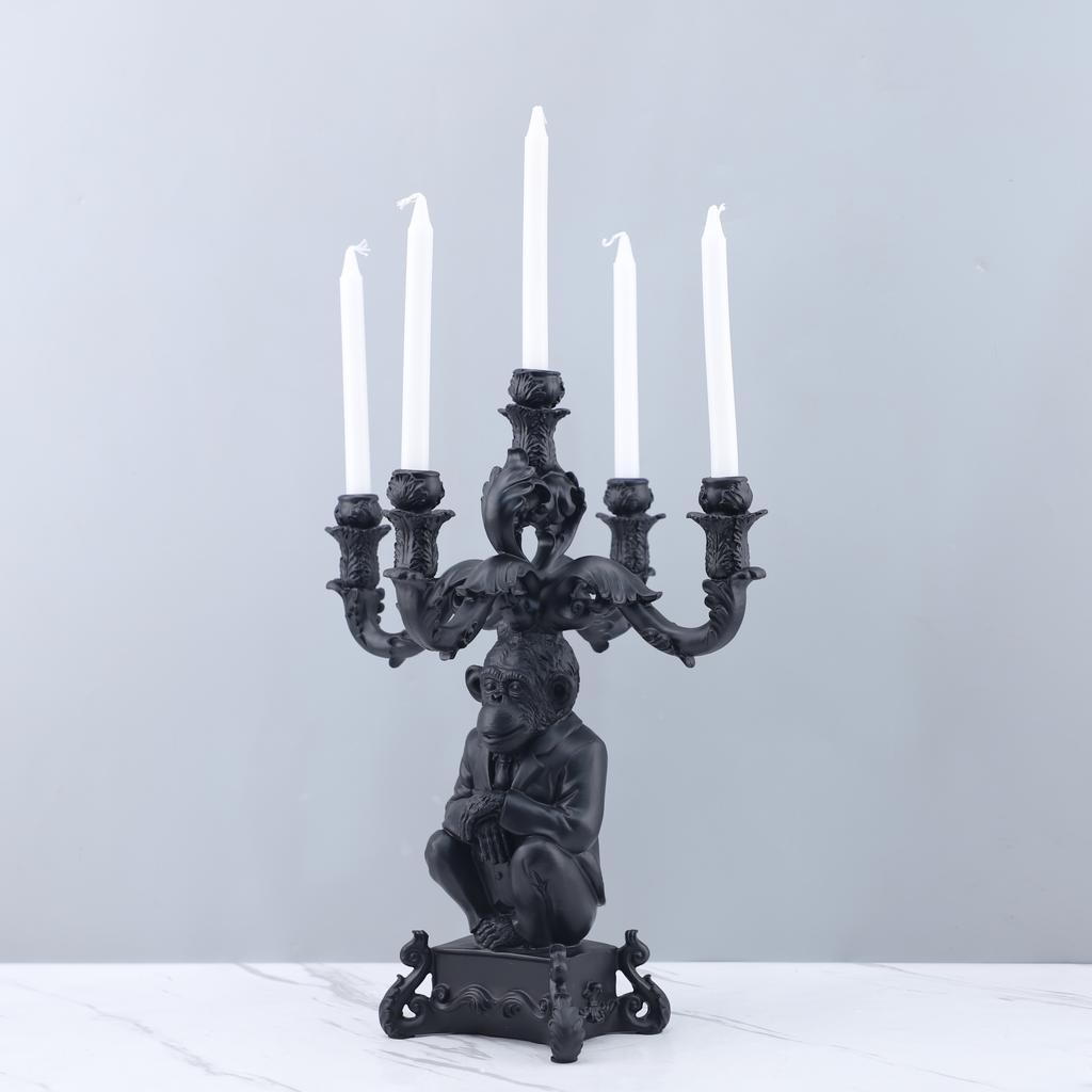 Mid ancient style, five headed gorilla, candle stand, animal ornaments, art decorations, and ornaments