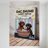 Винтажная металлическая жестяная табличка DAC.SHUND Laundry Service, Таксы в ванне, Бельевая веревка, Фон в синюю полоску, УЛЫБНИСЬ МНЕ Я ЧИСТЫЙ