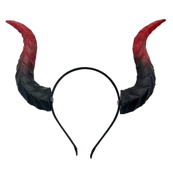 Gothic Devil Horn Headband Imitation Fake Bull Horns Hair Hoop Halloween Dress Up Hair Accessories for Halloween Cosplay Carnival