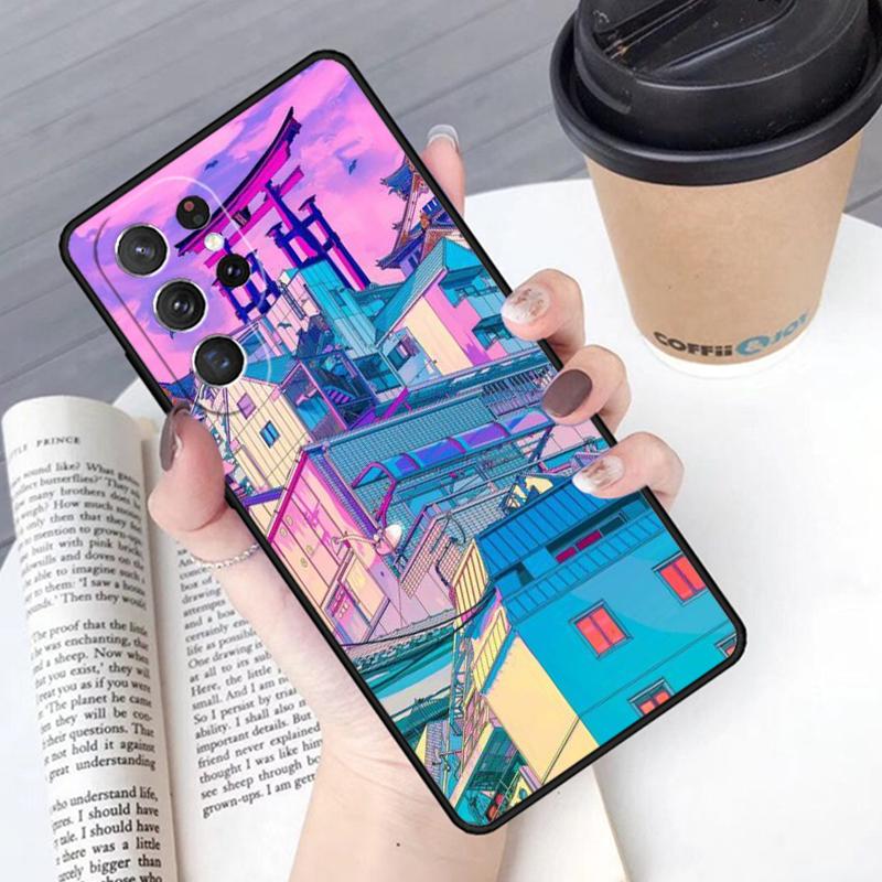 Art Pixel Aesthetic phone case Cover For Samsung Galaxy S24 S25 Ultra S21 S22 Ultra S10E Note 10 Plus Note 20 FE S23
