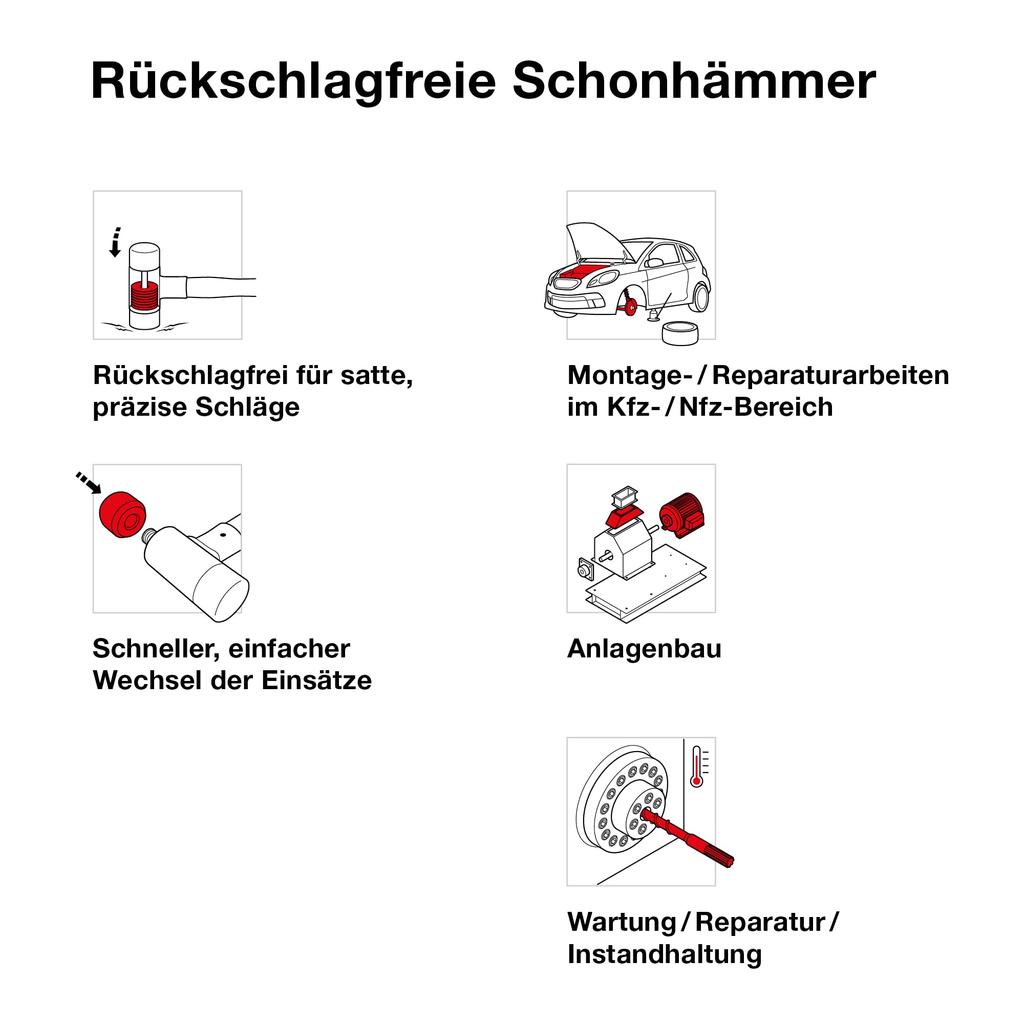 PB SWISS TOOLS 304-3 Безоткатный комбинированный молот Безоткатный молот 304-3
