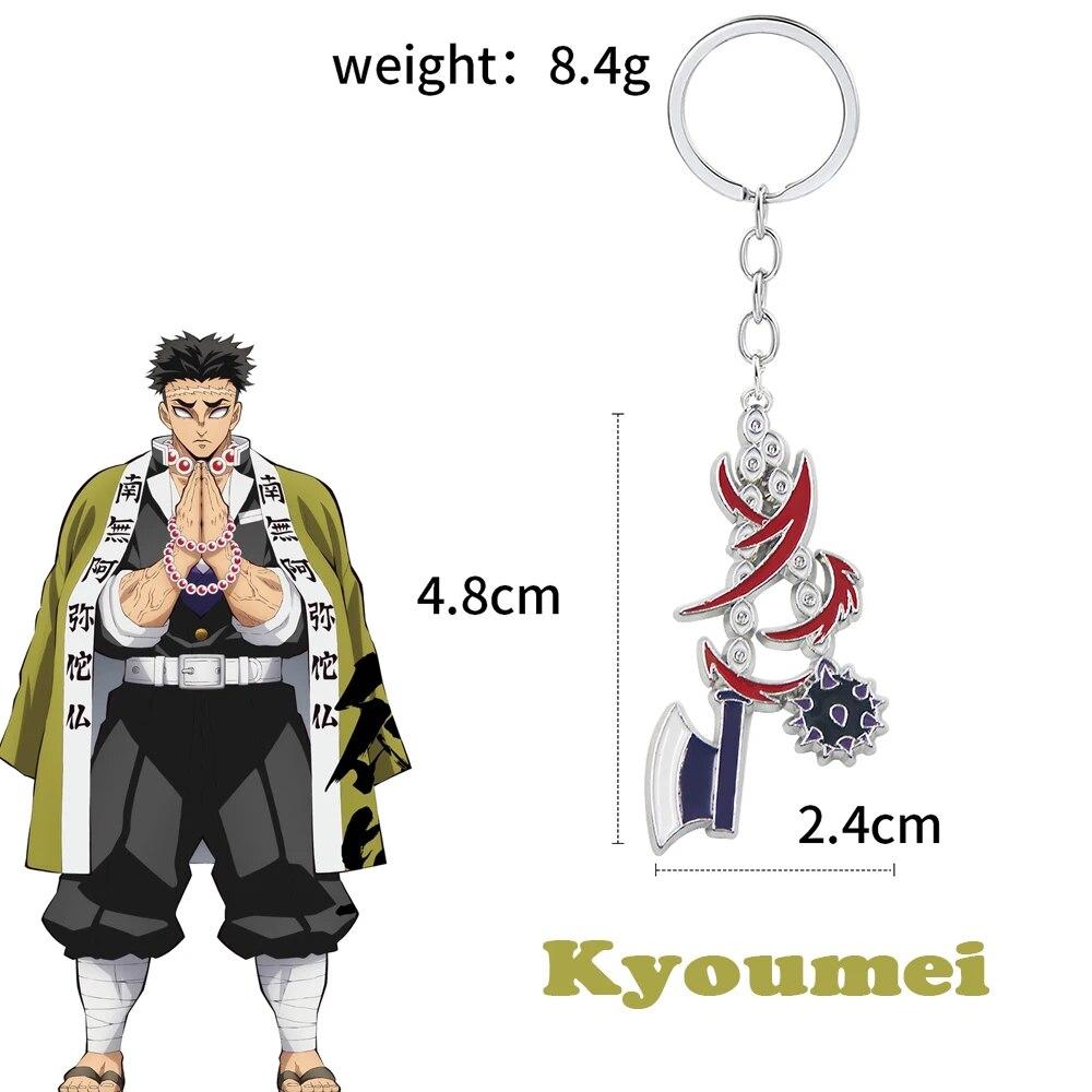 Убийца демонов: Металлический набор брелоков Kimetsu no Yaiba - 15 стилей с Ренгоку, Гию и Шинобу