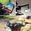 1Pair Motorcycle Black Aluminum Side Mirrors 7/8" Rearview Bar End Side Mirrors For Honda Kawasaki Suzuki Yamaha