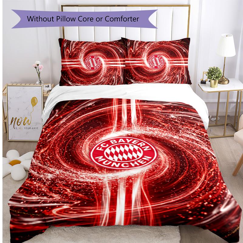Bayern Munich Printed 3PCS Bedding Set Breathable Duvet Cover with Pillowcases Decorative Bed Linen for Bedroom Home