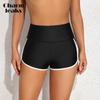 Womens Boyleg Swim Shorts High Waisted Tummy Control Sporty Swim Bottoms Swim Trunks Bikini Bottom Swimwear Briefs Split Swimming Trunks