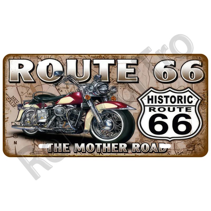 Garage Car Retro Route 66 Tinplates Plate Metal Sign Posters On The Wall Tin Sign Vintage Poster Home Decor Art Room Decoration
