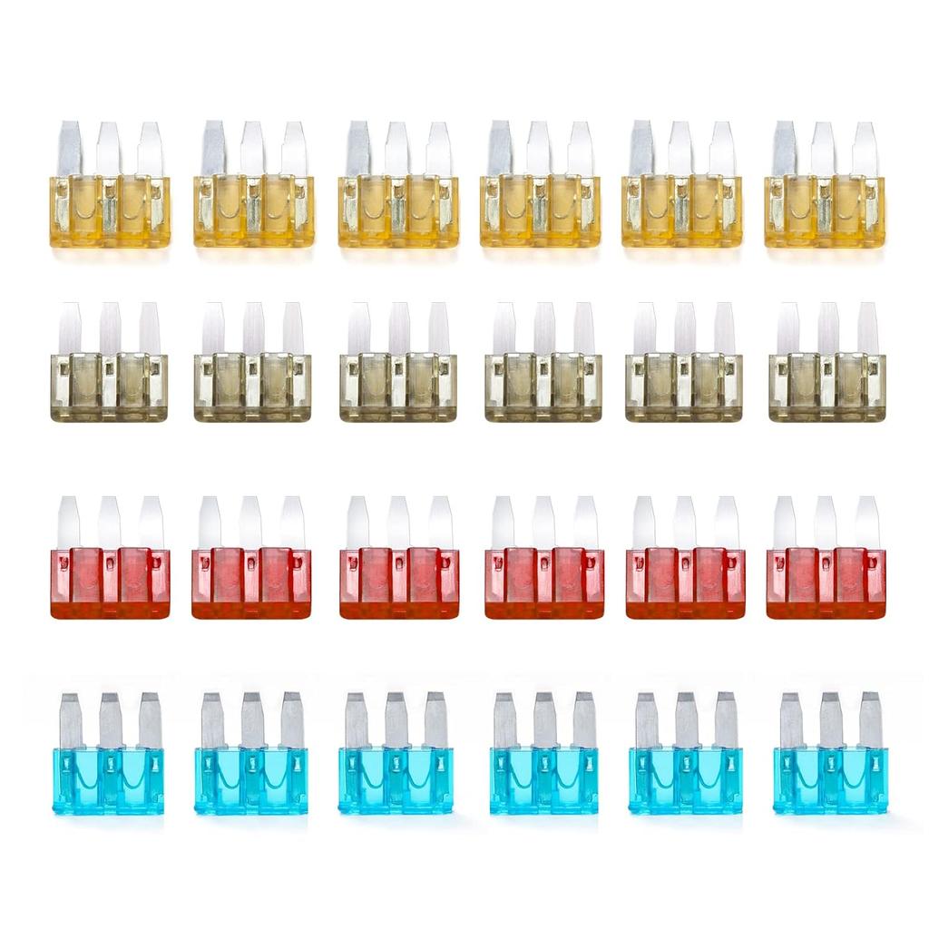 AMP Micro 3 Fuse, 3 Prong Micro Blade Fuse, Applicable to The Maintenance, Replacement of Car, Automobile Trucks, Ships, Automotive Lighting (60PCS)