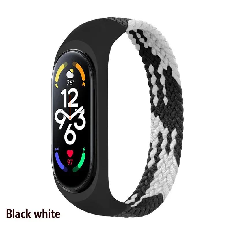 Браслет для Xiaomi Mi band 6 7 Ремешок Нейлоновый плетеный solo loop pulseira браслет Miband5 Ремешок на запястье ремешок Mi band 5 4 3 6 correa