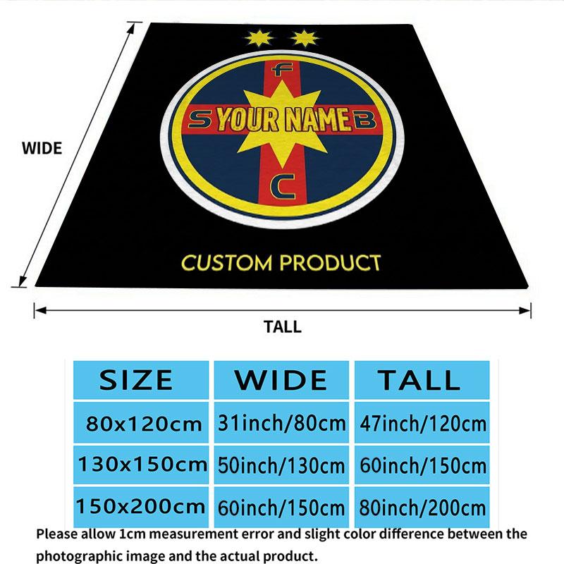 1PC Fcsb Custom Name Patterned Flannel Blanket Suitable For All Seasons for Home Decor Warmth and Comfort Gifts Holiday Gift