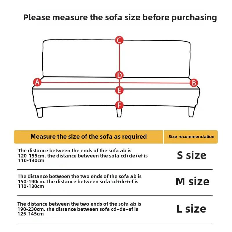Утолщенный эластичный чехол для дивана-кровати без подлокотников - универсальный размер, полное покрытие, простая ткань