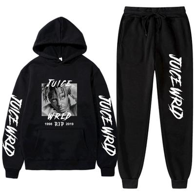 Женский комплект с длинными рукавами, спортивный костюм MeRapper Juice Wrld, толстовка с капюшоном, брюки, спортивная одежда с капюшоном, костюм