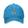 Floral Letter D Design Washed Canvas Baseball Cap Unisex Adjustable Hat Fashion Streetwear Style Casual Outdoor Accessory
