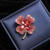 2024 New Enamel Maple Leaf Brooches for Women Fashion Full of Rhinestone Metal Casual Office Brooch Pin Party Wedding Gift