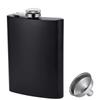 LMETJMA Matte Black Hip Flask for Liquor Stainless Steel Leak Proof with Funnel Flask Set Drinking Whiskey Flask KC0454