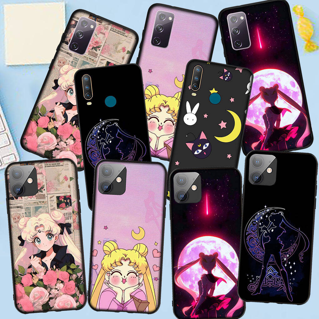 Чехол для телефона для iPhone 17 16 15 Xiaomi Poco F8 F7 X7 X6 X5 M8 C85 C75 C71 Redmi Note 14 13 12 11 Pro Max A3 A4 14C 13C 15C Аниме Сейлор Мун Девушка Чехол