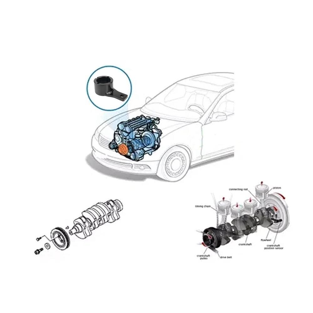 Держатель шкива демпфера коленчатого вала, черный инструмент Harmonic для Toyota Lexus с болтами кривошипа