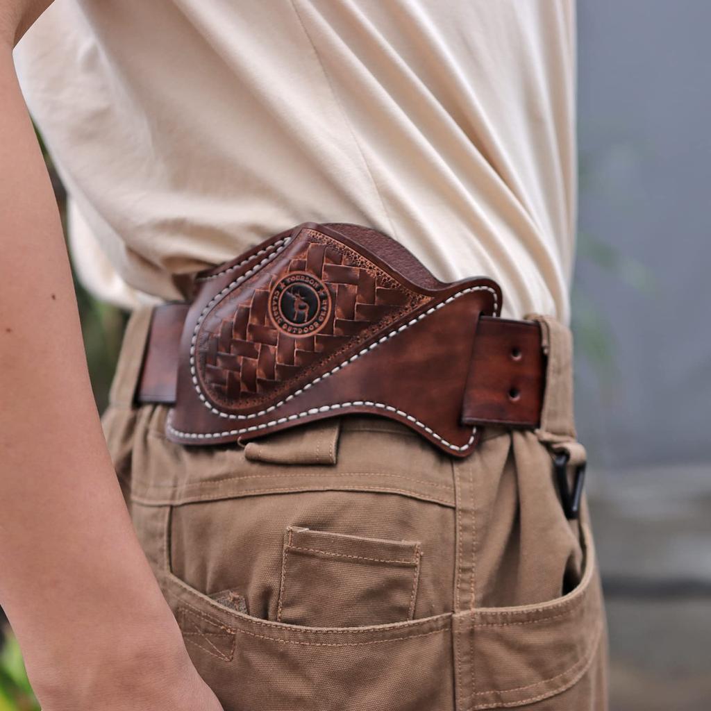 Tourbon Knife Sheath Leather Multifunctional Pliers Holder Camping Fishing Survival Game