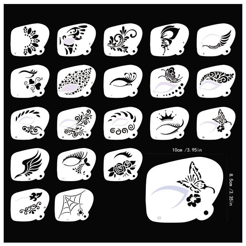Трафареты для аквагрима Профессиональные трафареты для боди-арта Многоразовые для взрослых и детей Легко использовать шаблоны для вечеринок Инструменты для макияжа