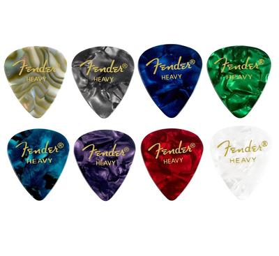 Fender 8 медиаторов для гитары формы "капля", тяжелые, по одному каждого [Ассорти из 8 цветов] (1 цвет)