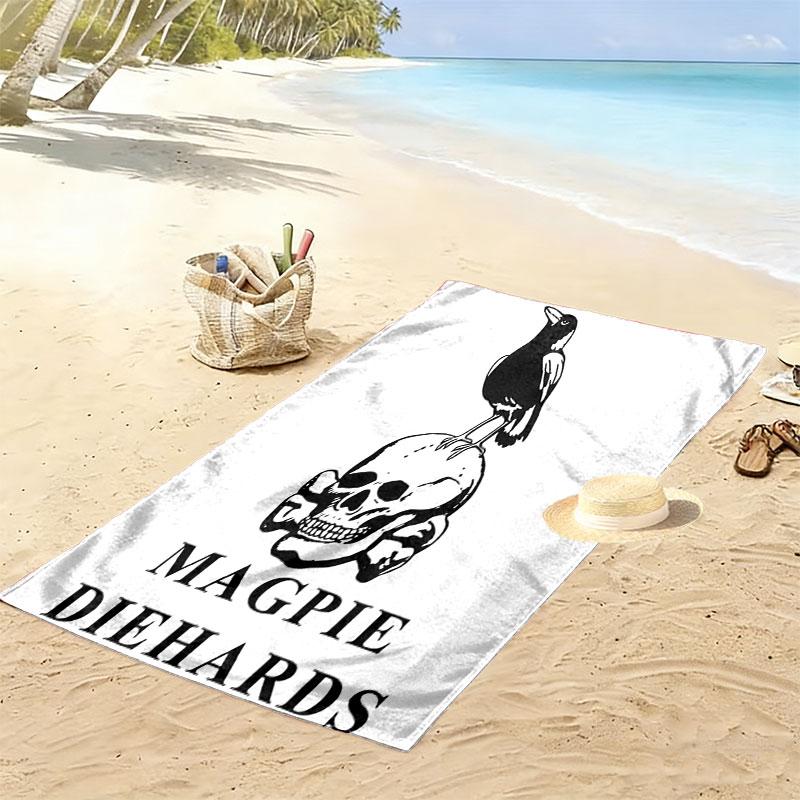 Magpies Spirit Print Beach Towel, Large Soft Quick Dry Towel for Beach Camping Swimming