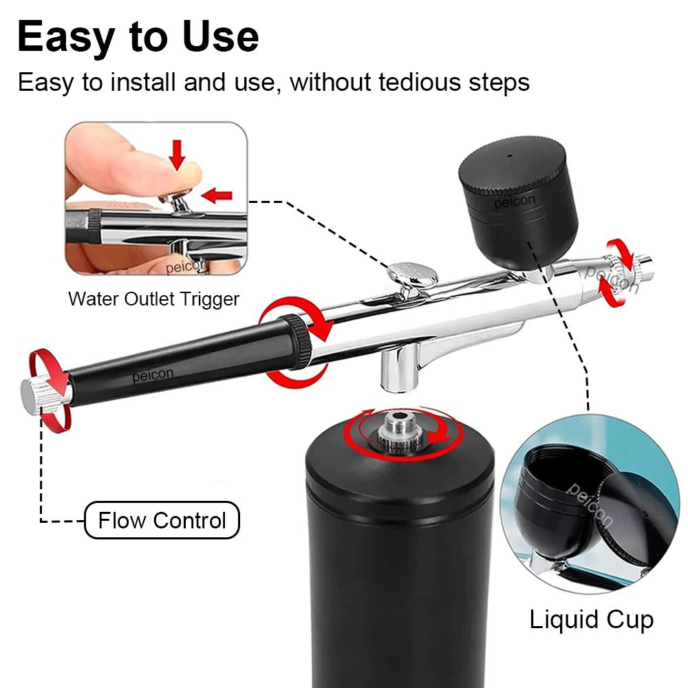 Airbrush Mini Spray Gun for Painting Modeling Cake Portable Paint Spray Gun 0.3mm Nozzles Air brush Spray Gun with Cleaning Kit