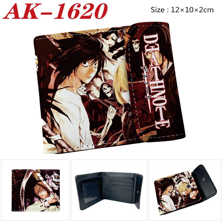 Death Note Anime Wallet Short Fold Snap Closure Wear-Resistant Large Capacity Card Holder Coin Purse