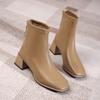 Classic Winter Autumn Ankle Boots Women's Fashion Thick Heel Square Toe Boots Casual Low Heel Sexy Retro Winter Boots