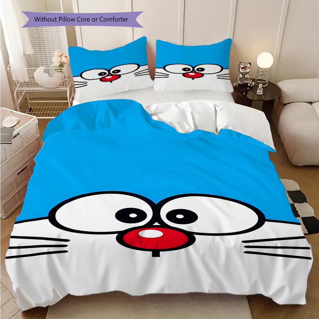 Doraemon Set Comfortable Sleep Threepiece Set 1 Duvet Cover 2 Pillowcase Without Core Duvet Cover And Pillowcase Christmas Birthday Gift