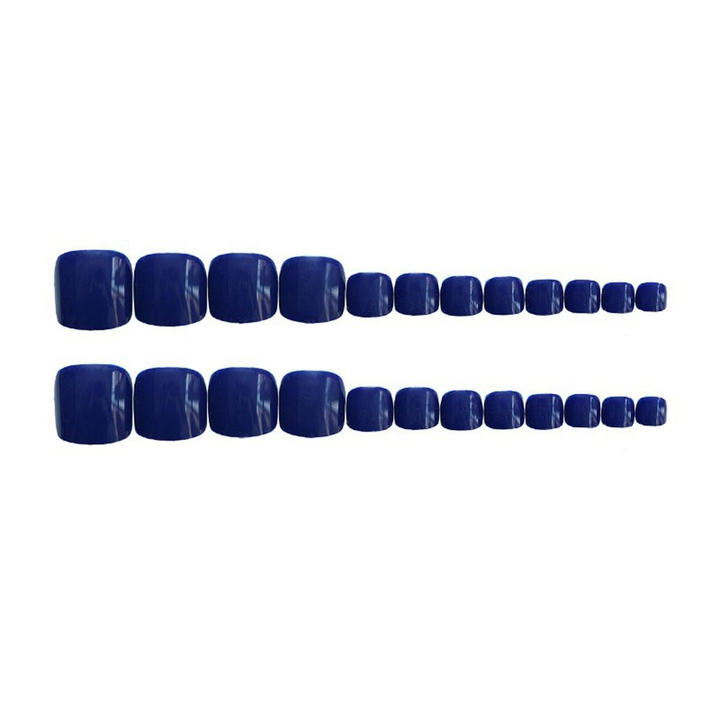 24pcs Artificial Toe Nail Art Tips Kit Full Cover Stick on Nails with Glue for DIY At-Home Manicure Kit