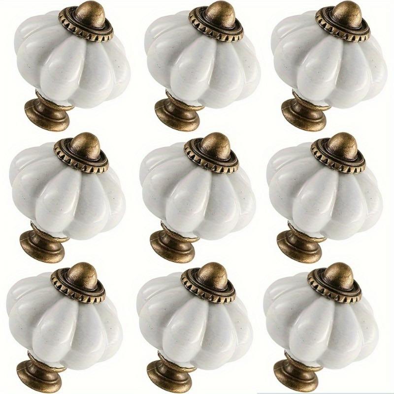 6 шт. Акриловые ручки-тыквы, белые акриловые ручки для шкафов, винтажные ручки для комодов, винтажные ручки, декоративные ручки для ящиков комодов, шкафов, гардеробных