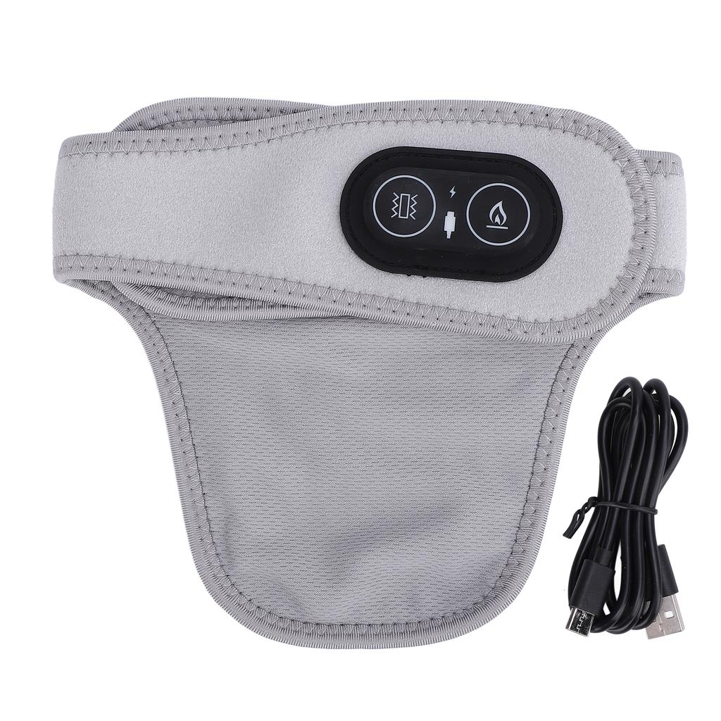 Neck Heating Pad Portable Electric Heated Wrap with Vibrating Hot Compress USB Plug in Grey