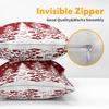 Christmas-Themed Pillow Covers 20×20 inches in Red and White—Featuring Christmas Trees Santa Claus Reindeer and Snowflakes—Decorative Sofa
